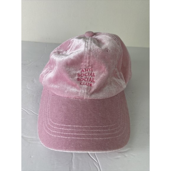 Anti Social Social Club Accessories - Anti Social Social Club Pink Velour Cap Hat  Authentic